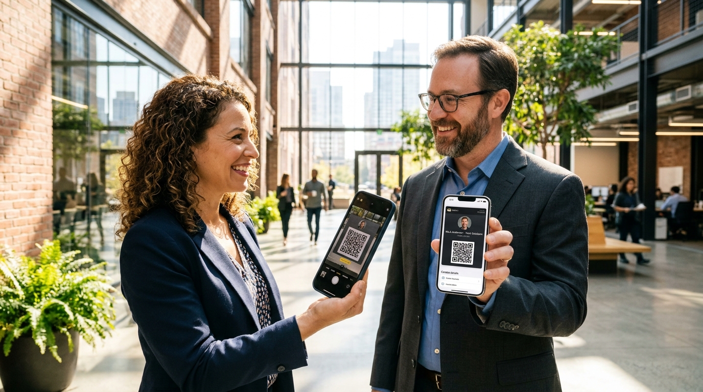 The QR Pros — Executive Apple Wallet vCard and Dynamic QR routing in action
